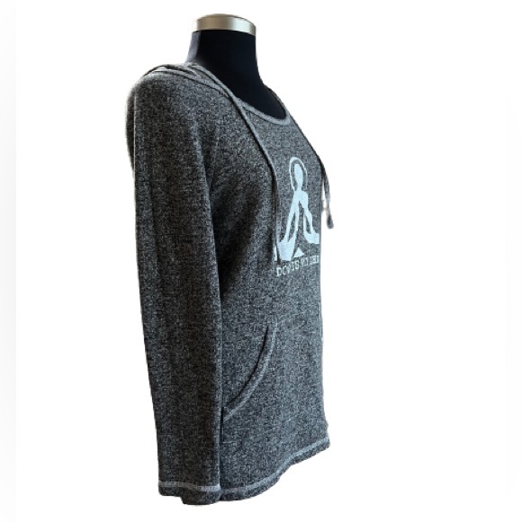 Dog Is Good Grey Tunic Style Pullover Hoodie Medium - Picture 2 of 6